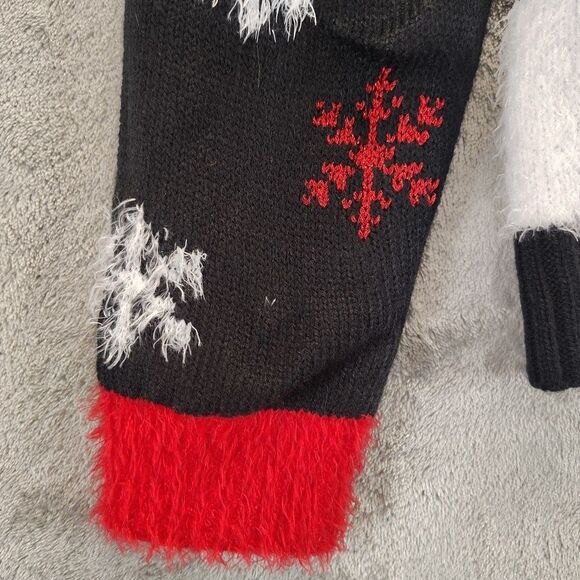 Holiday Time Embellished Black Red Snow Way Christmas Sweater XL 16-18 NWT - Picture 9 of 12